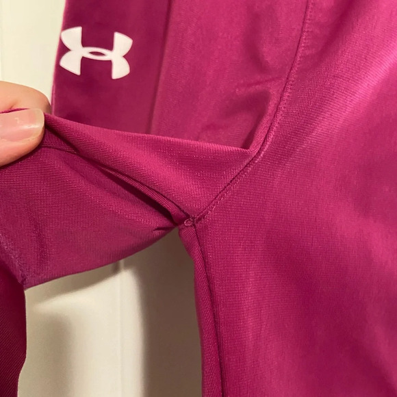 Under Armour girl’s dark pink straight cut sweatpants —‎ small - Picture 3 of 7